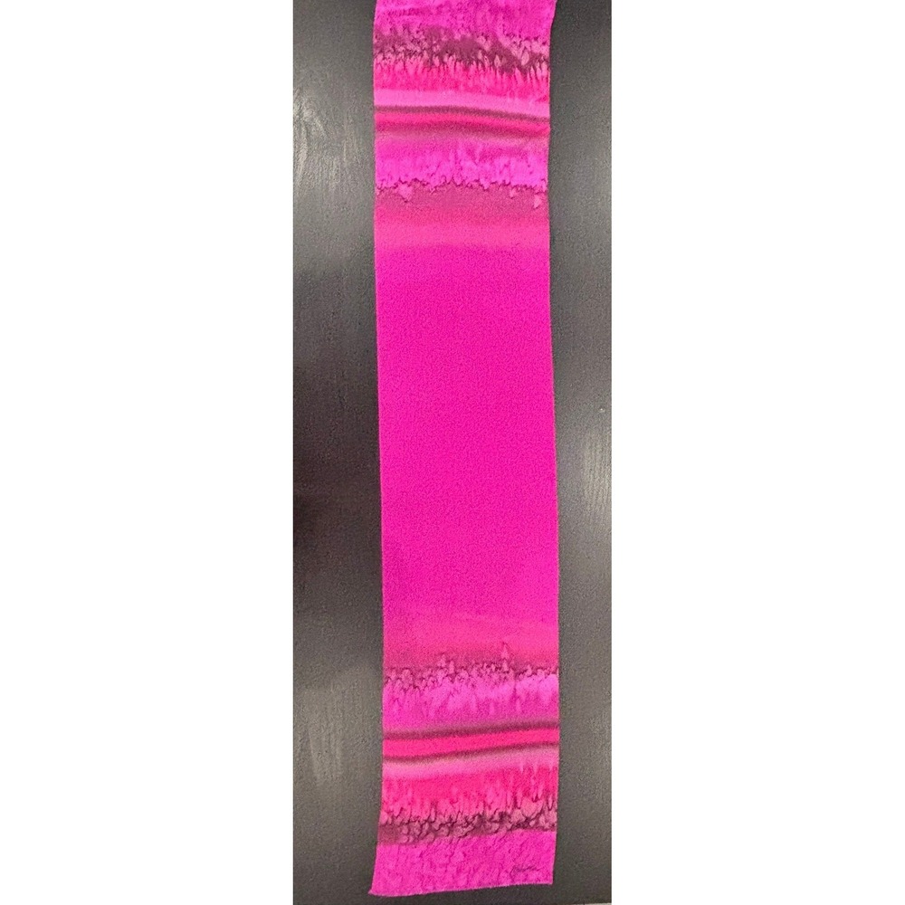 Krisha‎ Hot Pink Ombre Abstract Print Rectangular Fringed Scarf Fuchsia Magenta